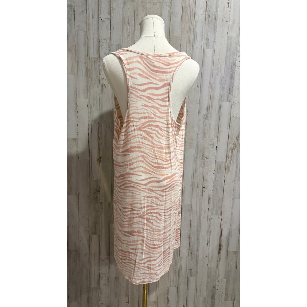 Soma Women’s Sleeveless Zebra-Print Sleep Dress - Pink/Cream - Picture 4 of 7